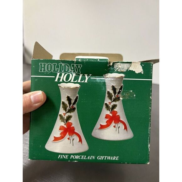 🌼5for$25🌼Vintage Christmas Japanese Fine Porcelain Candleholders Gold Trim - Picture 4 of 7